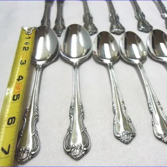 PRINCESS Stainless Flatware Set - Rose Pattern - Japan - 11+ 5pc PlaceSettings - Picture 16 of 16